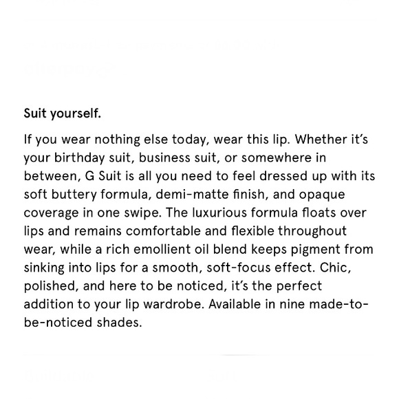 GLOSSIER G Suit Soft Touch Lip Creme CURVE - Picture 11 of 11